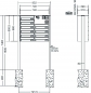 Preview: RENZ Briefkastenanlage freistehend, Basic B, Edelstahl V4A, Kastenformat 370x110x270mm, mit Klingel - & Lichttaster und Vorbereitung Gegensprechanlage, 10-teilig, zum Einbetonieren